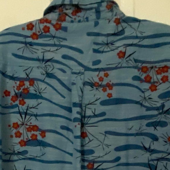 Roark Revival Mens Blue Cotton Tropical Summer Vacation Button Up Shirt-Sz-L - Picture 4 of 15